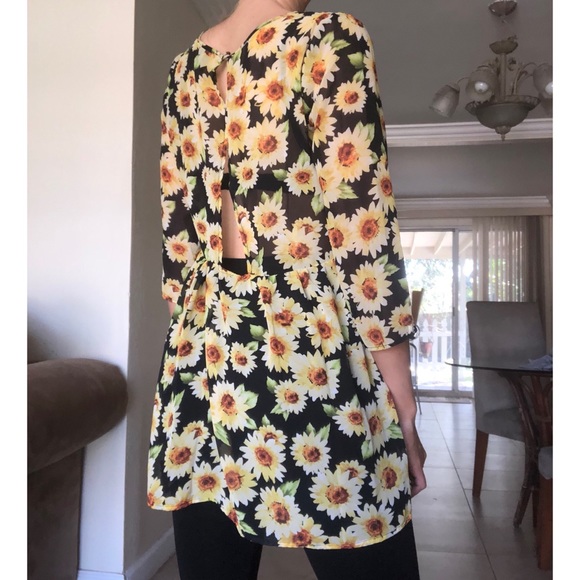 💎SOLD💎Forever 21 sheer punk sunflower skate mini - Picture 4 of 7